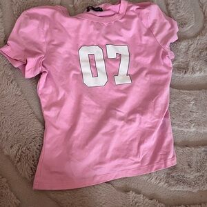 Pink Graphic Tee with 07 Print